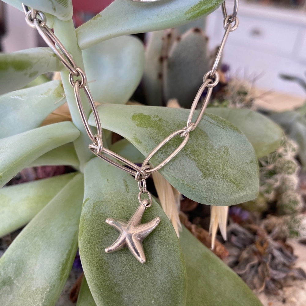 Tiffany Elsa Peretti Sterling Silver Bracelet with Star Fish Charm